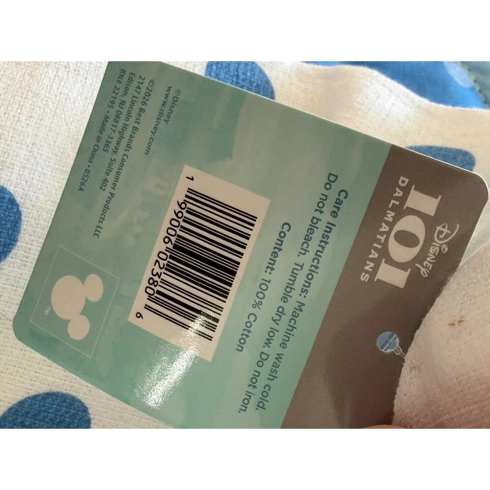Disney 101 Dalmatians 3pc Kitchen Set Towel Oven Mitt Pot Holder Blue Polka Dot